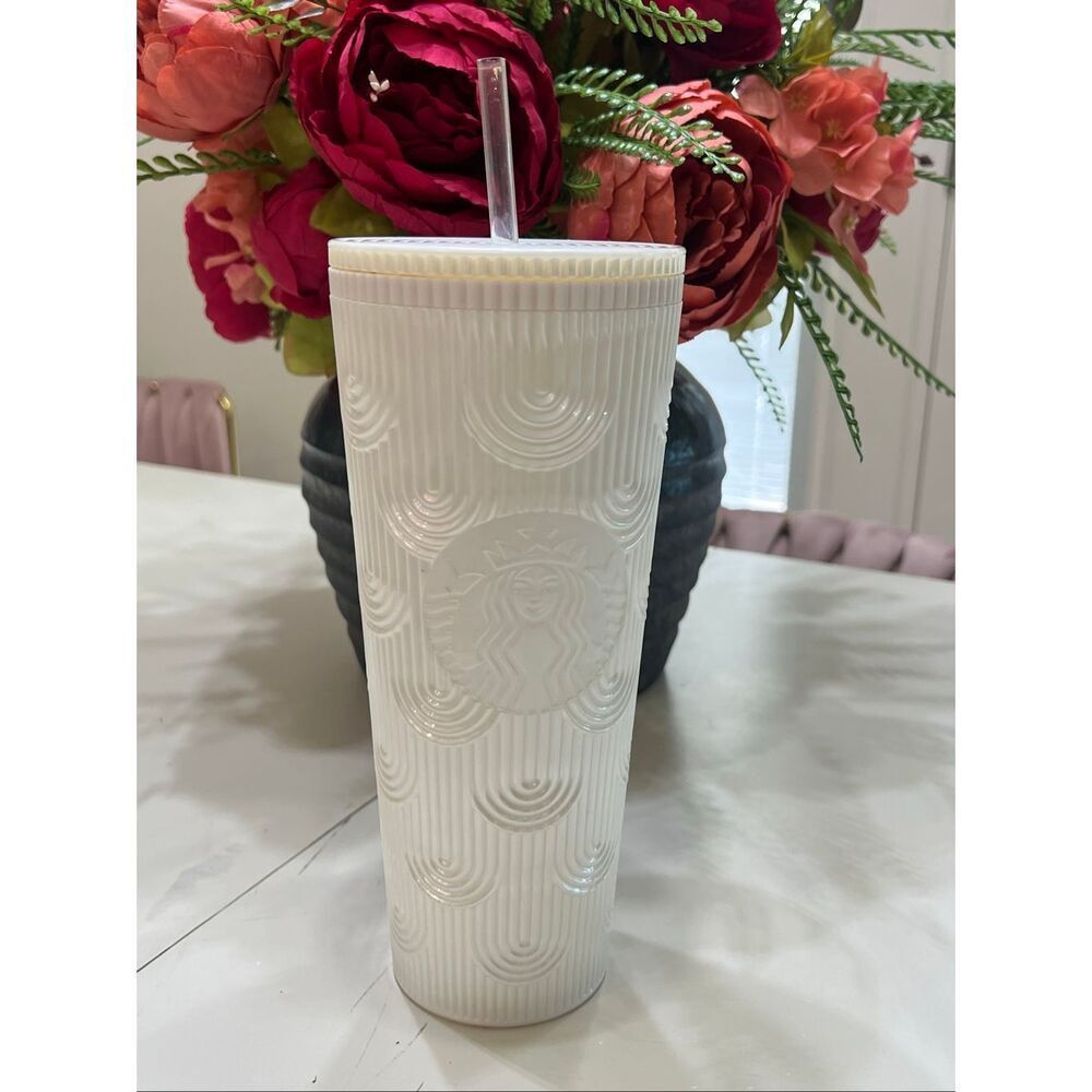 Starbucks Siren Shell Pearl White Tumbler 24 oz